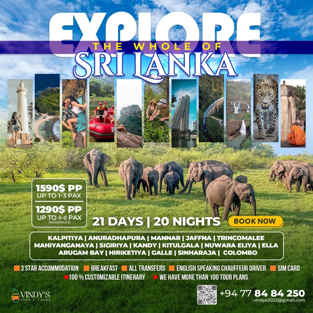 21 Days – Whole of Sri Lanka Tour Itinerary