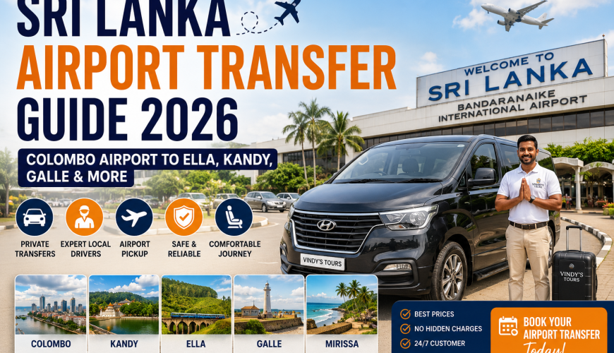Private airport transfer vehicle and driver outside Colombo Bandaranaike International Airport in Sri Lanka