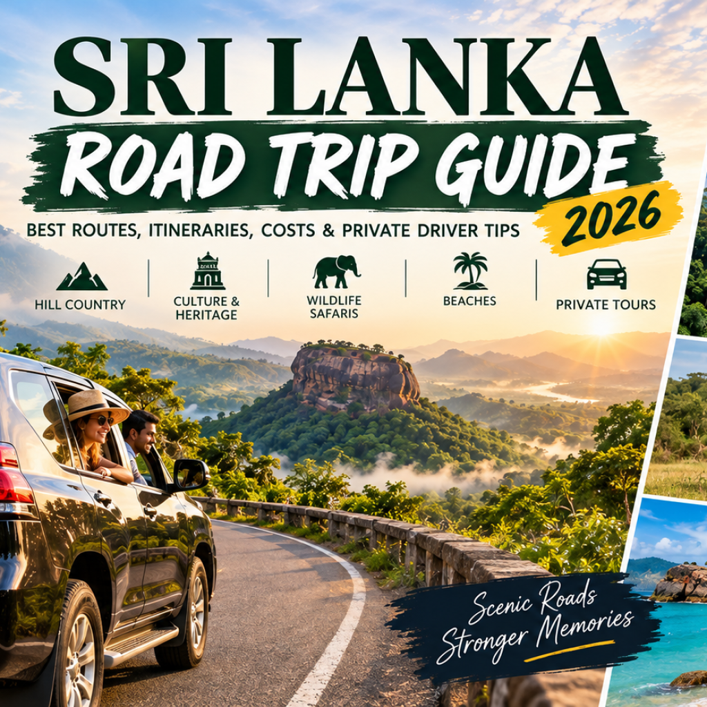 Sri Lanka Road Trip Guide 2026 with private car through mountains and tea plantations